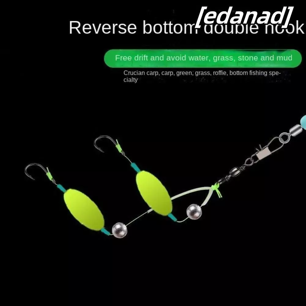 EDANAD 5pcs Fishing Hair Rigs hook, Anti bottom Equipment Carp Fishing Hook, 2025 Size3#-12# ตะขอคู่ Ready Made Carp Rigs Fishing lure Fishing Tackle