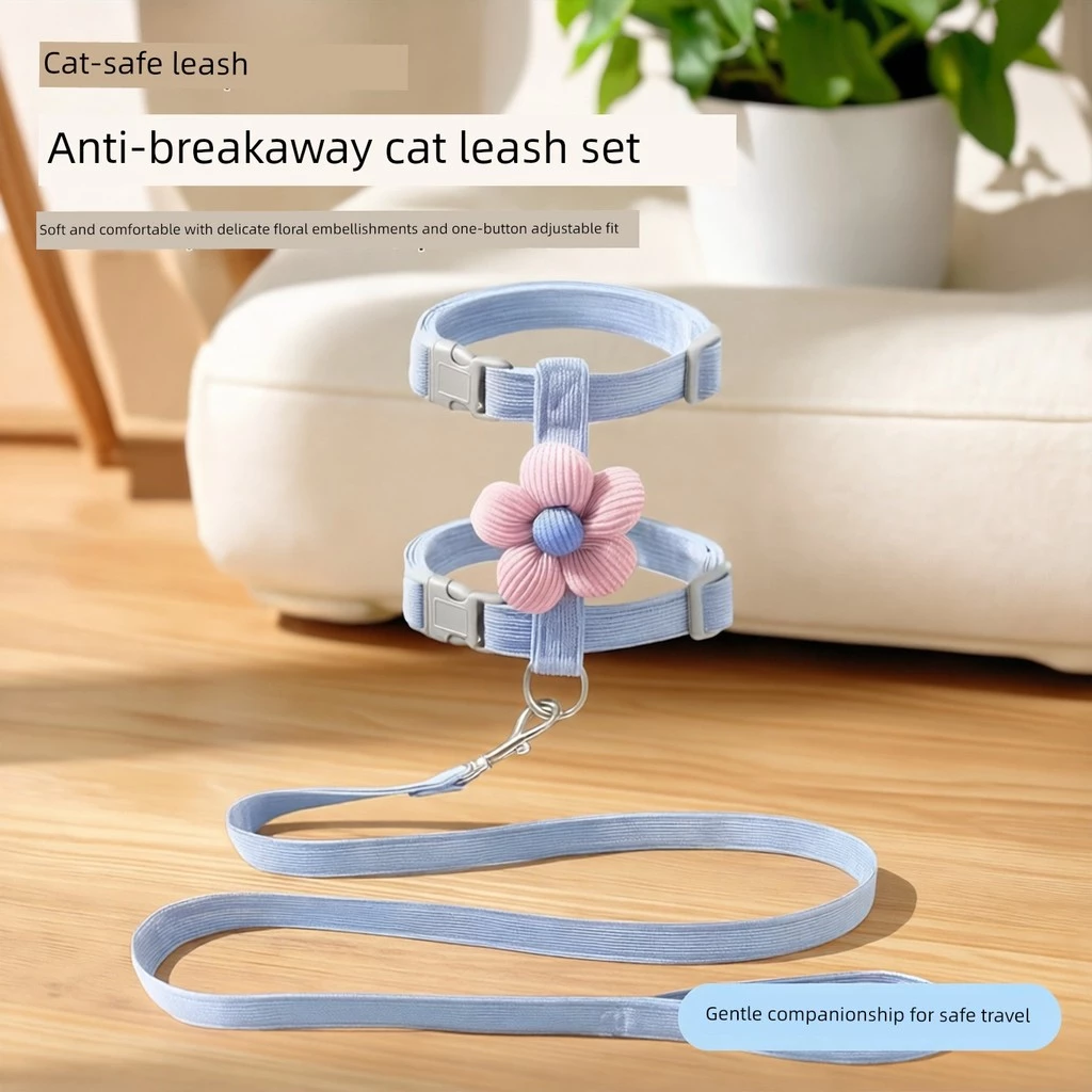 สายจูงแมว petkit เกรดพรีเมี่ยม สายจูงแมว สายจูงสัตว์เลี้ยง แมวเชือกปลอกคอแมวแมวผูกเชือกคอแขนป้องกันการแตกหักแมวเชือกลากป้องกันการแตกหักแมวเชือกลากแมวเชือกแมว