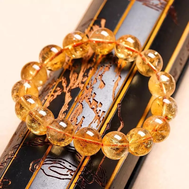 *หินธรรมชาติ * ซิทริน Citrine อัญมณีแห่งความมั่งคั่งและสติปัญญา ซิทรินเกรด5A กำไลหิน หินซิทริน — ของมงคลหมวดการเงินและโชคลาภ
