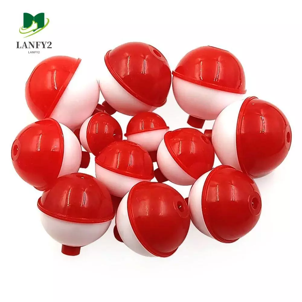 ALANFY 10PCS Fishing Float, Eva สีแดงและสีขาว Snap-on Fishing Floats, Fishing Tackle ปุ่ม ABS Push Fishing Bobbers ปลาคาร์พ