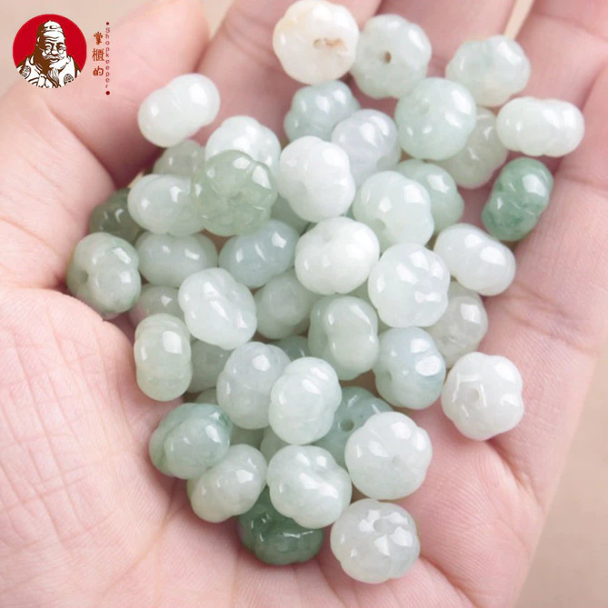 (ราคา 1 คู่) ธรรมชาติ ก สินค้าหยกฟักทองหยกลูกปัดหลวมประมาณ 10 มม. สร้อยข้อมือ ทําเอง อุปกรณ์เสริม — ของมงคลหมวดความรักและความสัมพันธ์
