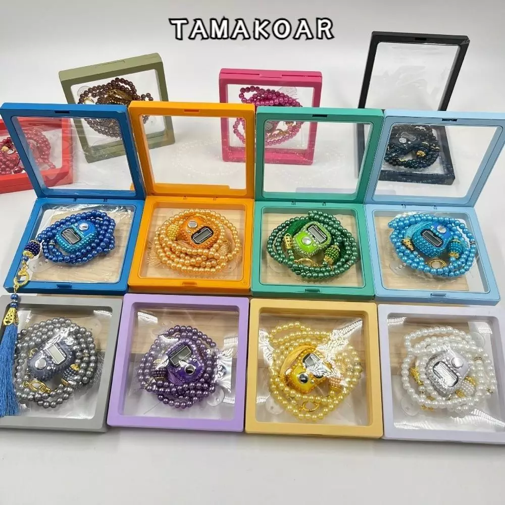 ทามาโย 2ชิ้น/กล่องลูกปัดอธิษฐาน,99-สวดมนต์ ตัสบีห์ ลูกปัด2ชิ้นชุดกล่องของขวัญสวดมนต์,ชุดของขวัญเลียนแบบมุกรีเซ็ตตารางนิ้วเครื่องคิดเลข ฮาจ อุมราห์ ชุดของขวัญมุสลิมสวดมนต์ — ของมงคลหมวดพิธีและความเชื่อ
