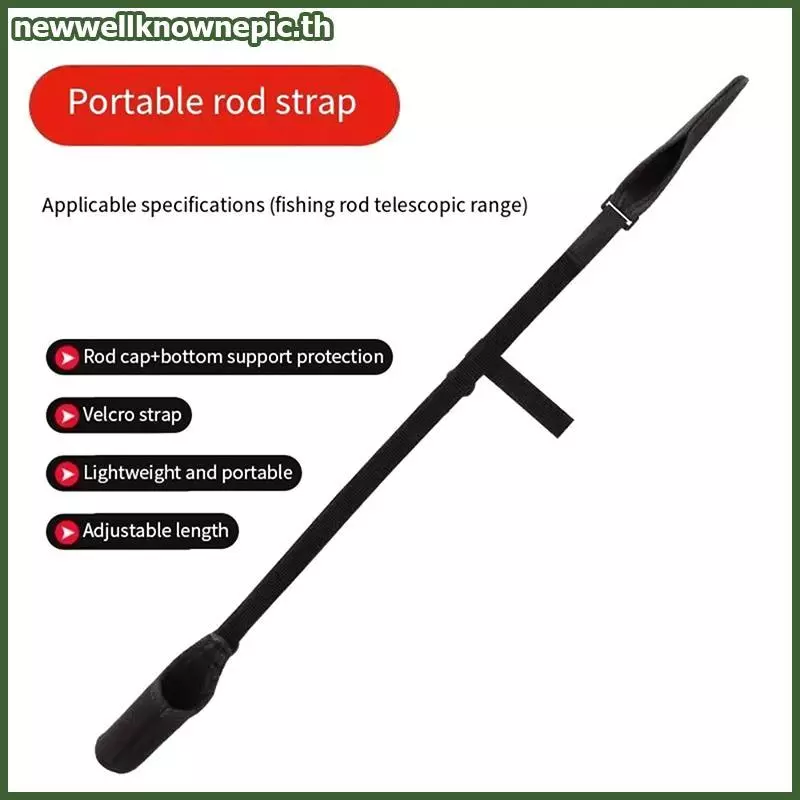ใหม่wellknownepic Fishing Rod Storage Bag Elastic Tip Cover Adjustable Fishing Rod Shoulder Belt Portable Fishing Rod Belt Fishing Accessories TH