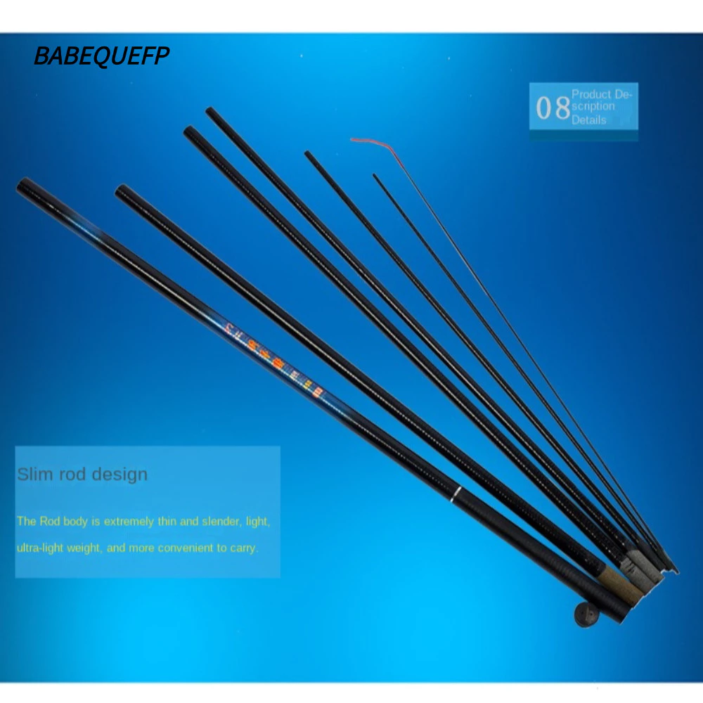 BABEQUEFP ชุดเบ็ดตกปลา,แก้ว Fibre Casting Rod Fishing Rod ชุด, Travel Fishing Gear 2.1 M-7.2 M คาร์บอน Fibre Telescopic Fishing Pole Fishing