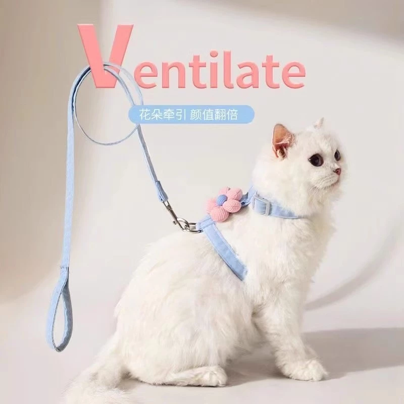 สายจูงแมว petkit สายจูงแมว เกรดพรีเมี่ยม สายจูงแมว แมวฉุดเชือกป้องกันการแตกหักแมวเดินเชือกลากแมวเชือกแมวฉุดออกปรับพิเศษแมวเชือกสายรัด