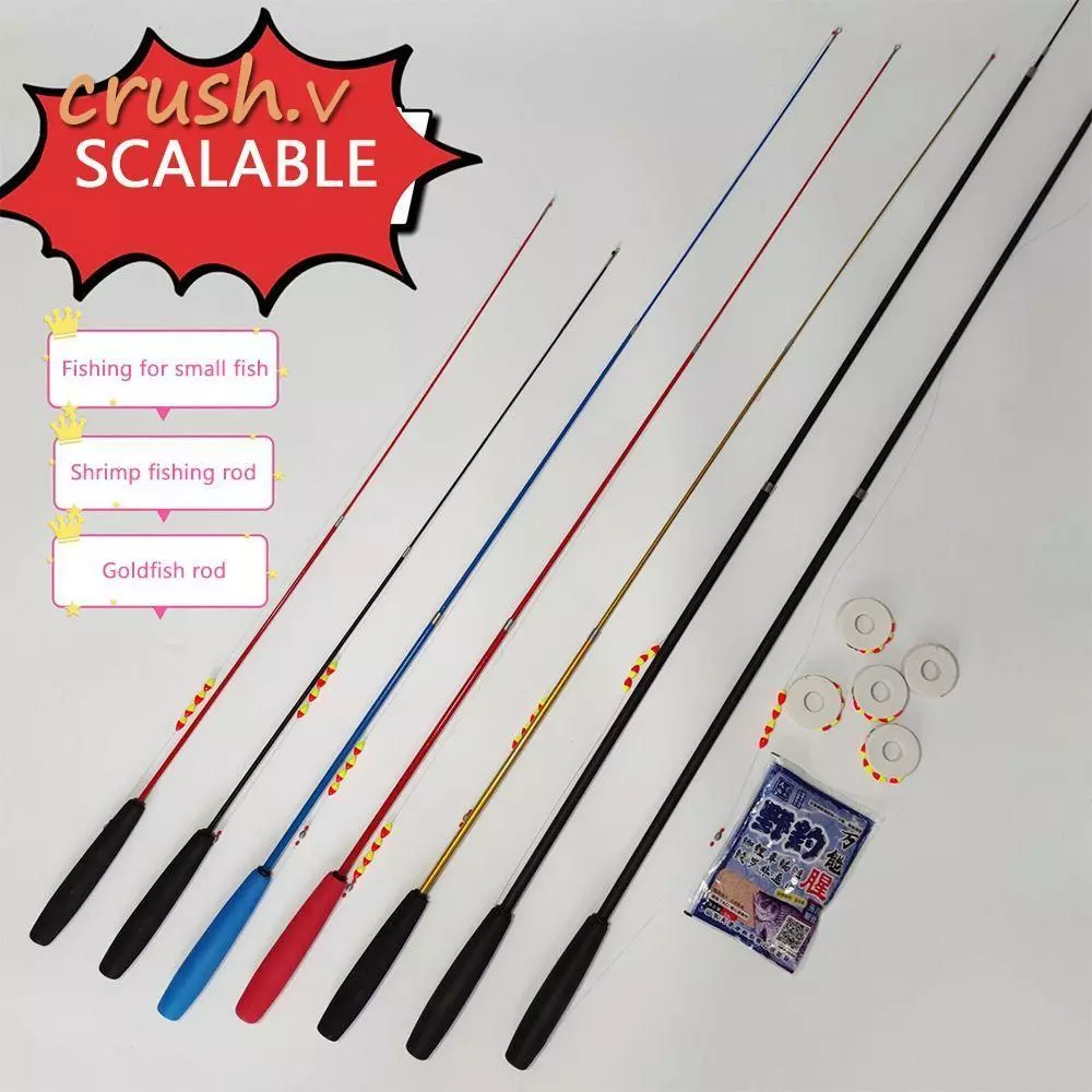 [CRUSH] เบ็ดตกปลาครบชุด, Fishing Pole Spincast Fishing Reel ชุดเบ็ดตกปลา, Travel Fishing Gear Casting Rod Carbon Fibre Glass Fibre Feeder Rod Combo Fishing