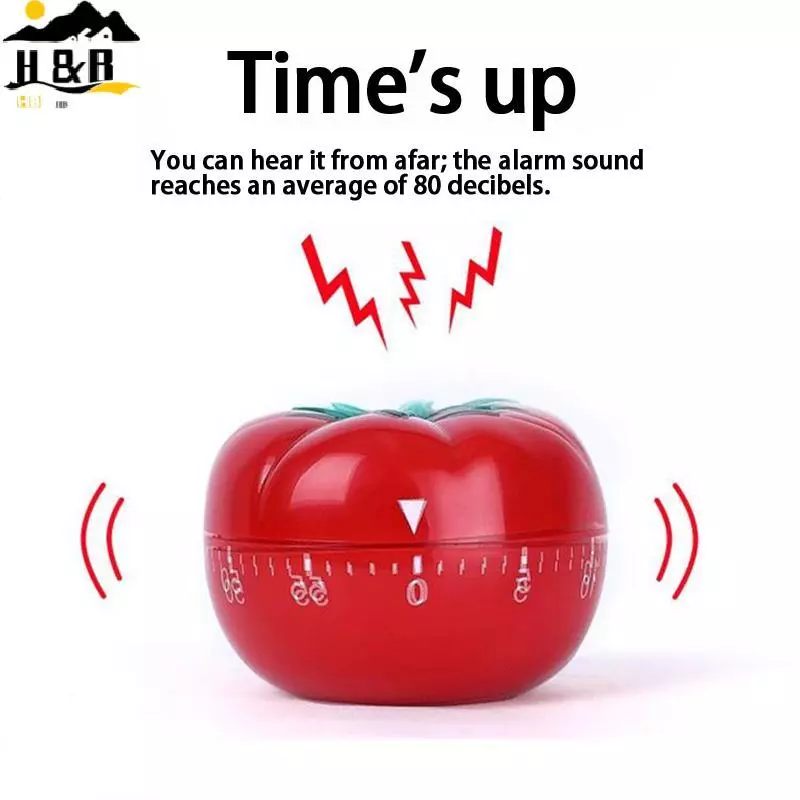 H&B Tomato Timer Electronic Kitchen Reminder Pomodoro Mechanical Counting Alarm Kitchen Cooking Tool Game Timer Clo {th}