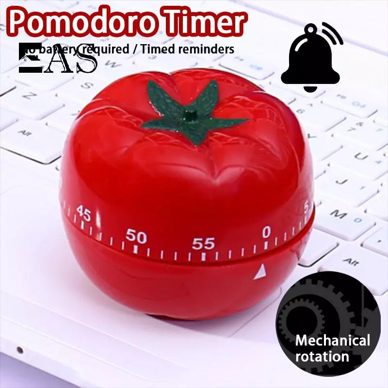 [EA] Tomato Timer Electronic Kitchen Reminder Pomodoro Mechanical Counting Alarm Kitchen Cooking Tool Game Timer Clo TH