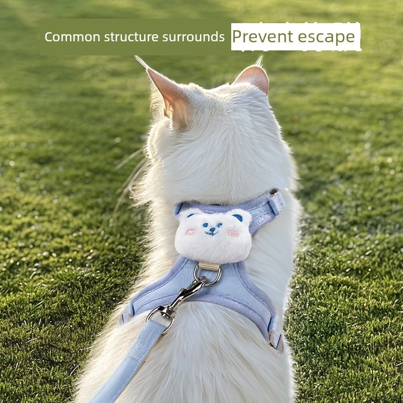 สายจูงสัตว์เลี้ยง เกรดพรีเมี่ยม สายจูงแมว สายจูงแมวรัดอก Cat Traction Rope Cat Outing Dedicated Anti-breakaway Cat Rope Pet Cat Vest Type Cat Chain Cat Strap