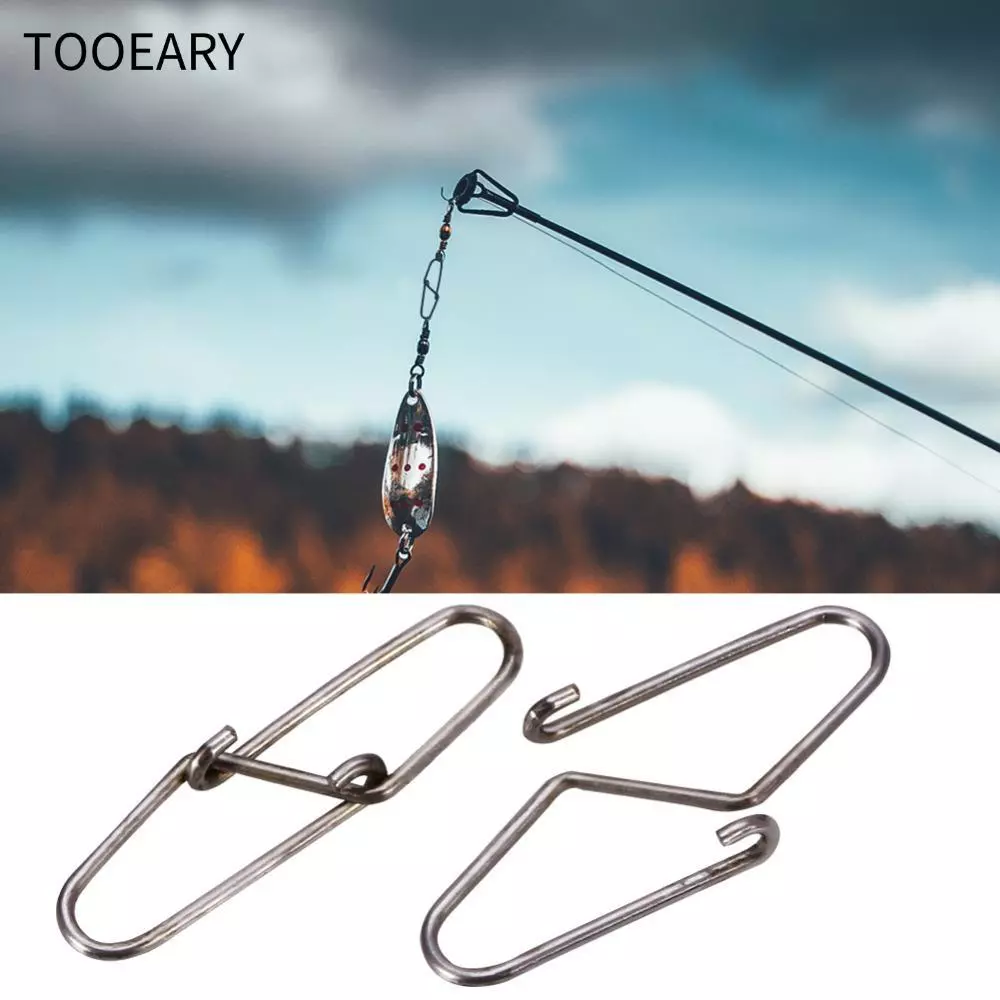 TAINAKARITSU 100PCS Fishing Safety Snaps, High Strength Silver Fishing Dual Lock Snaps, สแตนเลสทนทาน 0# 1# 2# Fishing Cross Lock Snaps Crappie Fishing