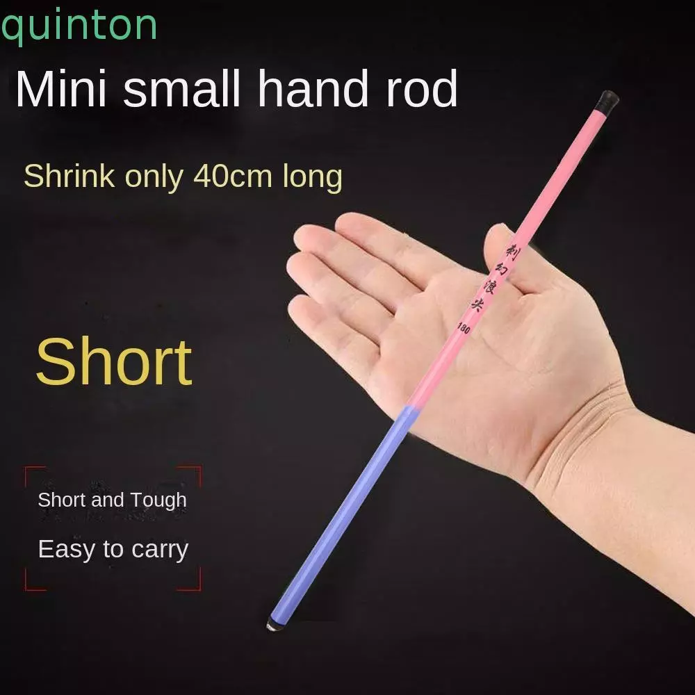 QUINTON Mini Fishing Pole, Ultra Short 40cm Storage Telescopic Fishing Rod, Fishing Supplies Thin 1.8m-3.6m ความยาว Ultralight Fishing Hand Pole Stream Lake