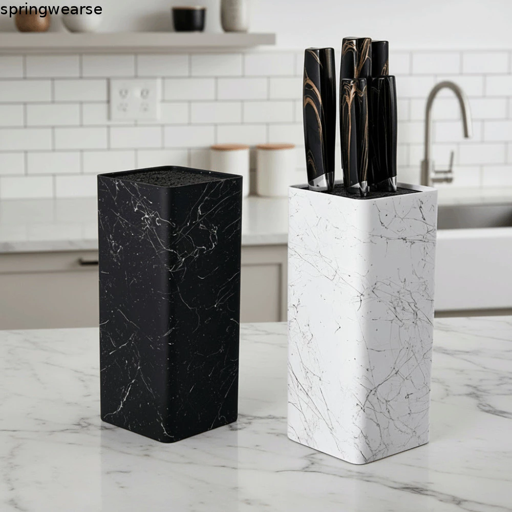 SPRINGWEAR เครื่องตัด Storage Stand, Square PP Strip Core KITCHEN Cutter Holder,ครัวเรือนพลาสติกที่ถอดออกได้ Stable Base Kitchen Cutter Organizer Cook