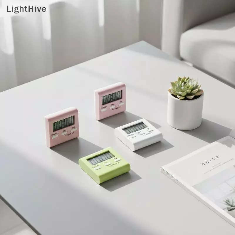 [LightHive] Digital Kitchen Timer Magnetic LCD Manual Countdown Cooking Timer Mechanical Kitchen Gadgets Counting Timer (TH)