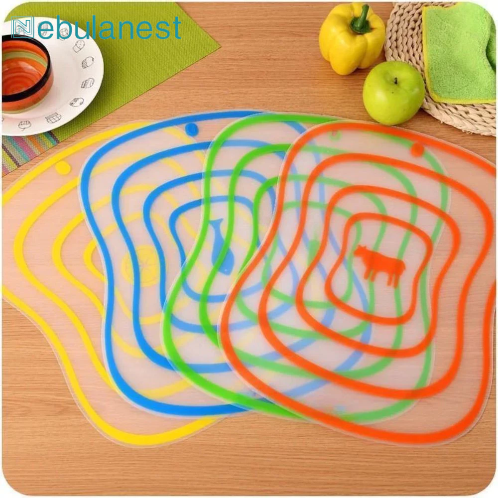 เขียง NEBULANES, Antibacteria Transparent Kitchen Chopping, PP Flex Non-slip Kitchen Gadgets Kitchen