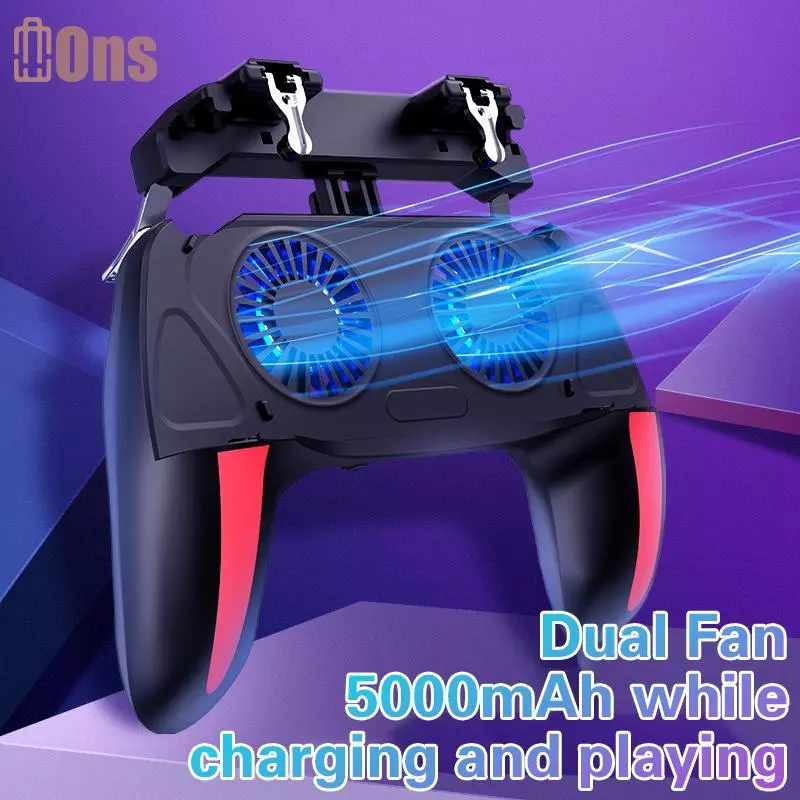 Ons Gaming Handheld Grip Gamepad สําหรับ Pubg พร้อมพัดลมระบายความร้อนทริกเกอร์ 5000mAh ที่