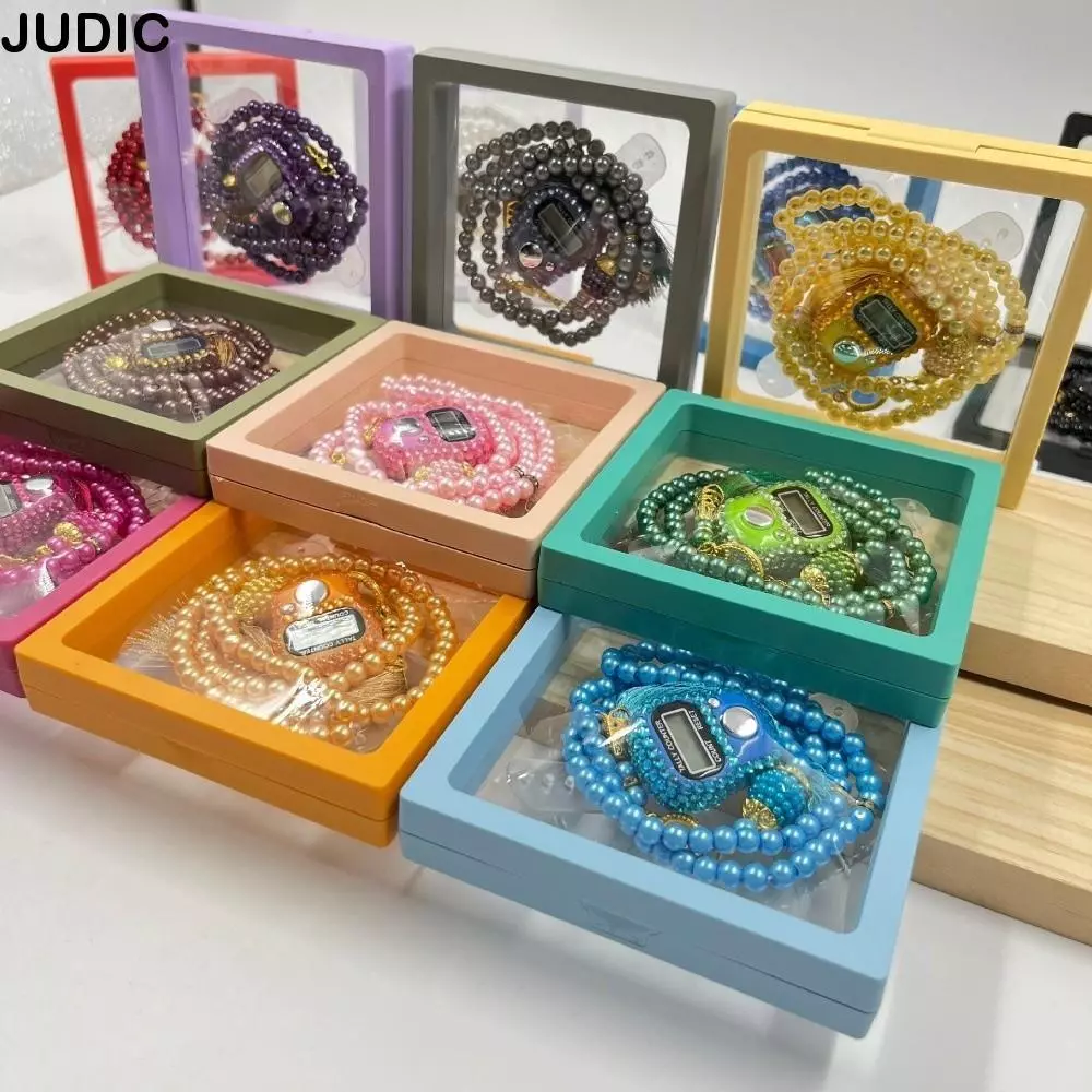 JUDIC 2 ชิ้น/กล่องกล่องของขวัญสวดมนต์,มุกเทียม 99-Prayer Tasbih ลูกปัดสวดมนต์,ชุดของขวัญชุด 2 ชิ้นสร้อยข้อมือมือถือรีเซ็ตได้ Hajj Umarh ชุดของขวัญ Eid Celebration — ของมงคลหมวดพิธีและความเชื่อ