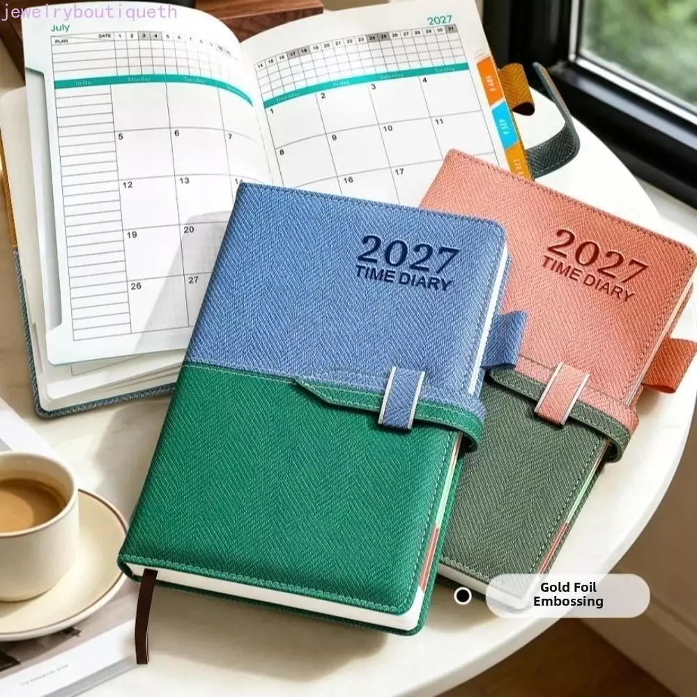 สมุดบันทึกวางแผน JEWE Agenda,สมุดจดปฏิทิน A5 2027 สมุดกําหนดเวลา,สมุดวางแผนสัปดาห์กระดาษหนาอเนกประสงค์แผ่นเขียนไดอารี่การจัดการเวลาวางแผนเป้าหมายการตั้งค่า — ของมงคลหมวดไลฟ์สไตล์และของขวัญ