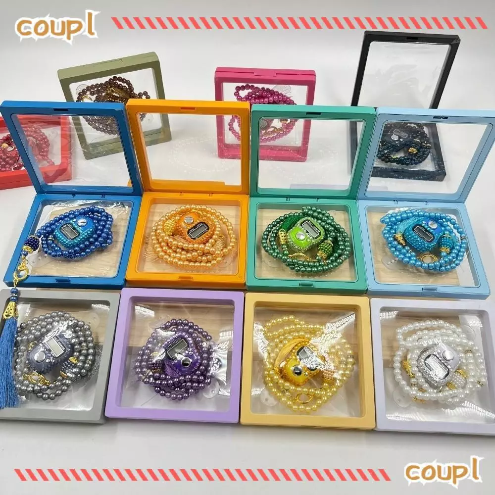 COUPL 2 ชิ้น/กล่องลูกปัดอธิษฐาน, 99-สวดมนต์ Tasbih ลูกปัด 2 ชิ้นชุดกล่องของขวัญสวดมนต์, ชุดของขวัญมุกเทียมสร้อยข้อมือมือถือนิ้วเครื่องคิดเลข Hajj Umarh ชุดของขวัญมุสลิมสวดมนต์ — ของมงคลหมวดพิธีและความเชื่อ