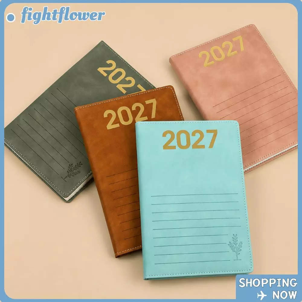 FIGHT Daily Schedule Planner ปฏิทินอ้างอิง Habit Tracker 2027 Schedule Planner, แบบพกพาเย็บขอบ A5 เค้าโครงปฏิทิน Habit Tracking Planner การวางแผนธุรกิจ — ของมงคลหมวดไลฟ์สไตล์และของขวัญ