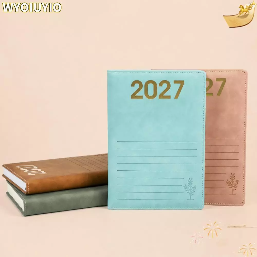 WYOIUYIO Daily Schedule Planner, เค้าโครงปฏิทิน Habit Tracker 2027 Schedule ปฏิทินอ้างอิง A5 เย็บ-Edge Cover Habit Tracking Planner การวางแผนธุรกิจ — ของมงคลหมวดไลฟ์สไตล์และของขวัญ