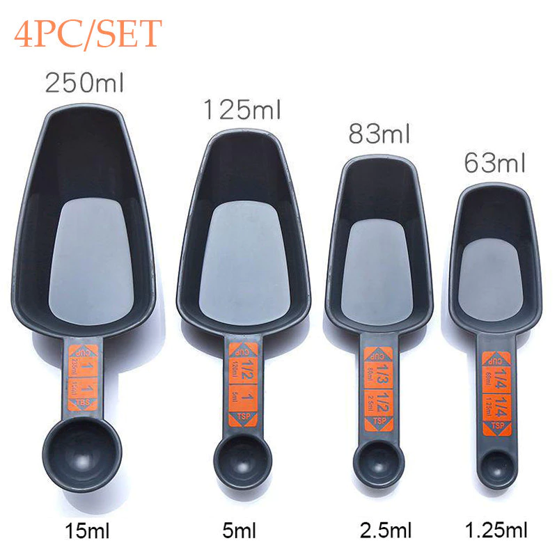 4PCS Multifunction Measuring Spoons and Measuring Cups Scoop Scale for Coffee Making Kitchen Baking Measuring Kitchen