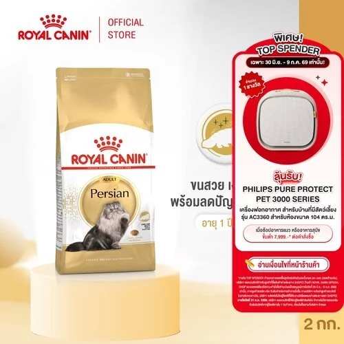 Royal Canin Persian Adult 2kg อาหารเม็ดแมวโต พันธุ์เปอร์เซียน อายุ 12 เดือนขึ้นไป (Dry Cat Food, โรยัล คานิน)
