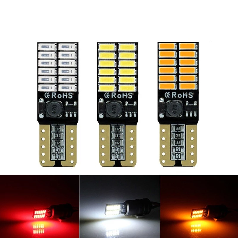 หลอด LED T10 คู่ ใช้กับรถยนต์และรถกระบะ ไฟเพดาน/ไฟอ่านหนังสือ/ไฟจอด/ไฟทะเบียน แรงดัน 12-24V — ของมงคลหมวดเลขมงคล