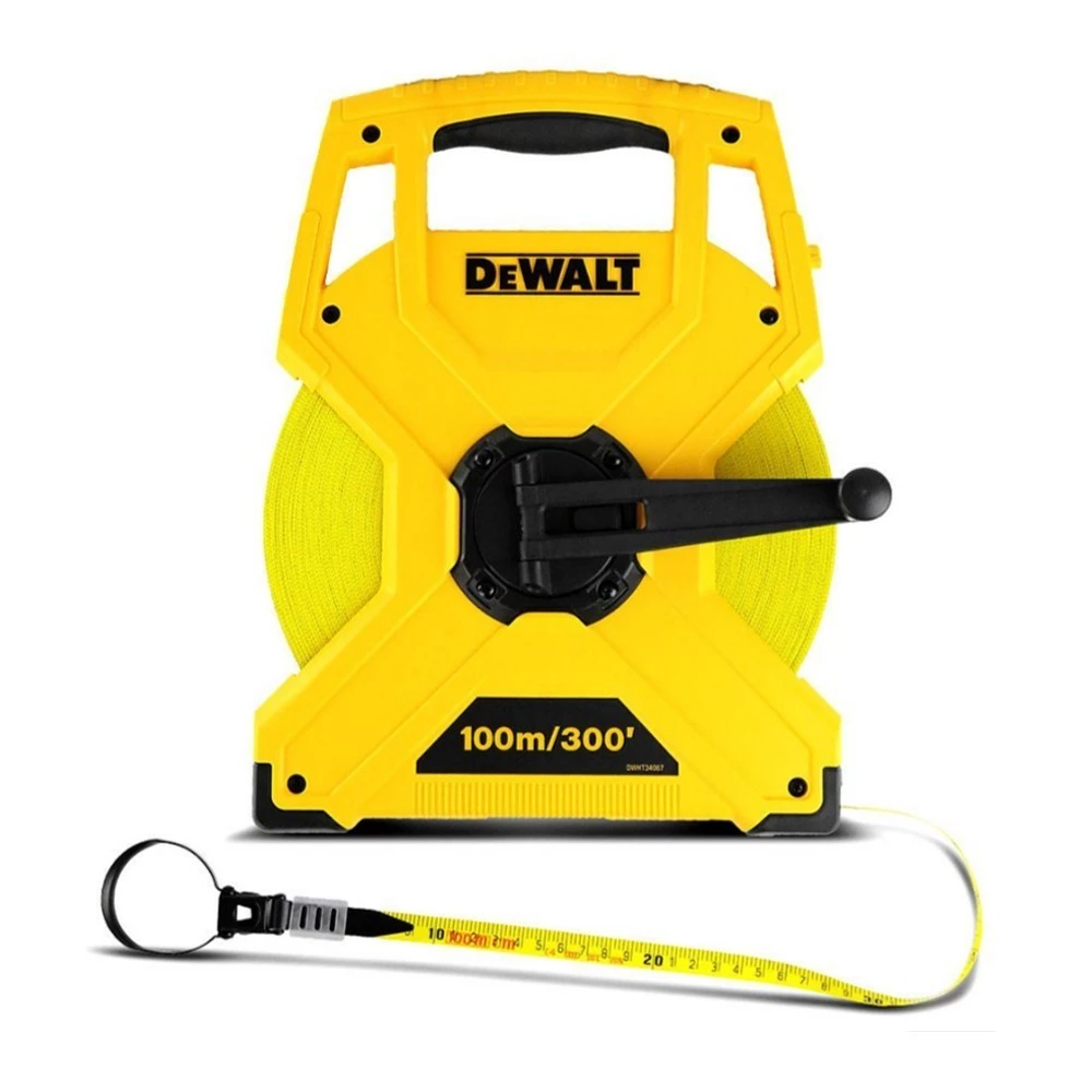 DEWALT เทปวัดไฟเบอร์กลาส ขนาด 100 เมตร รุ่น DWHT34067-30 เทปวัดสายไฟ มีมาตราวัด 2 ด้าน เทปวัดระยะ — ของมงคลหมวดบ้านและฮวงจุ้ย