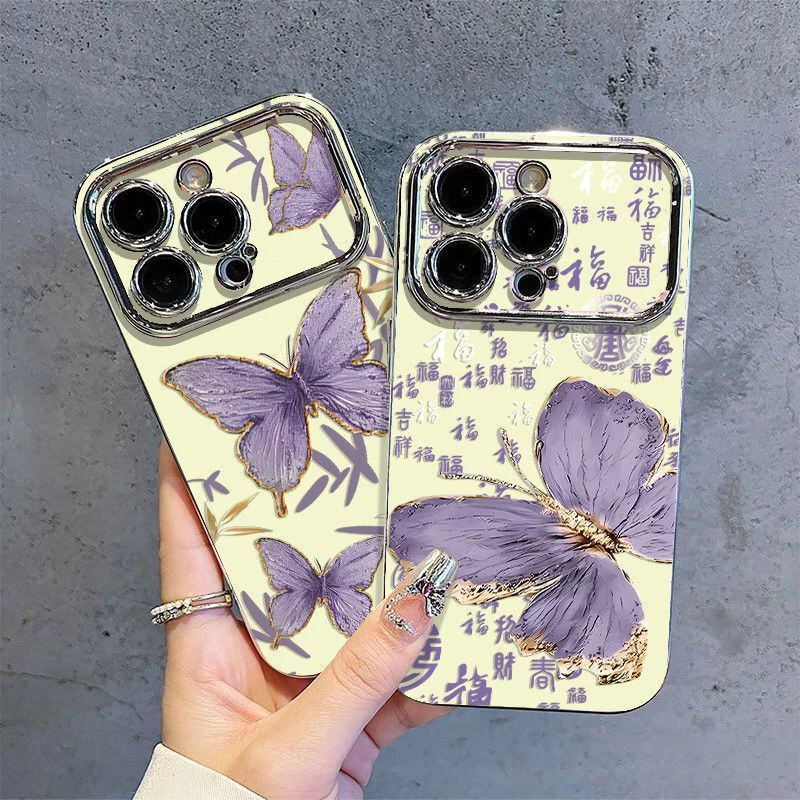 🦋ชื่อร้าน💜เคสไอโฟนดีไซน์ผีเสื้อสีม่วงมงคลiPhone17ProMax17Air16pro15plus14/13/12-CDY6DSC74 — ของมงคลหมวดสีมงคล
