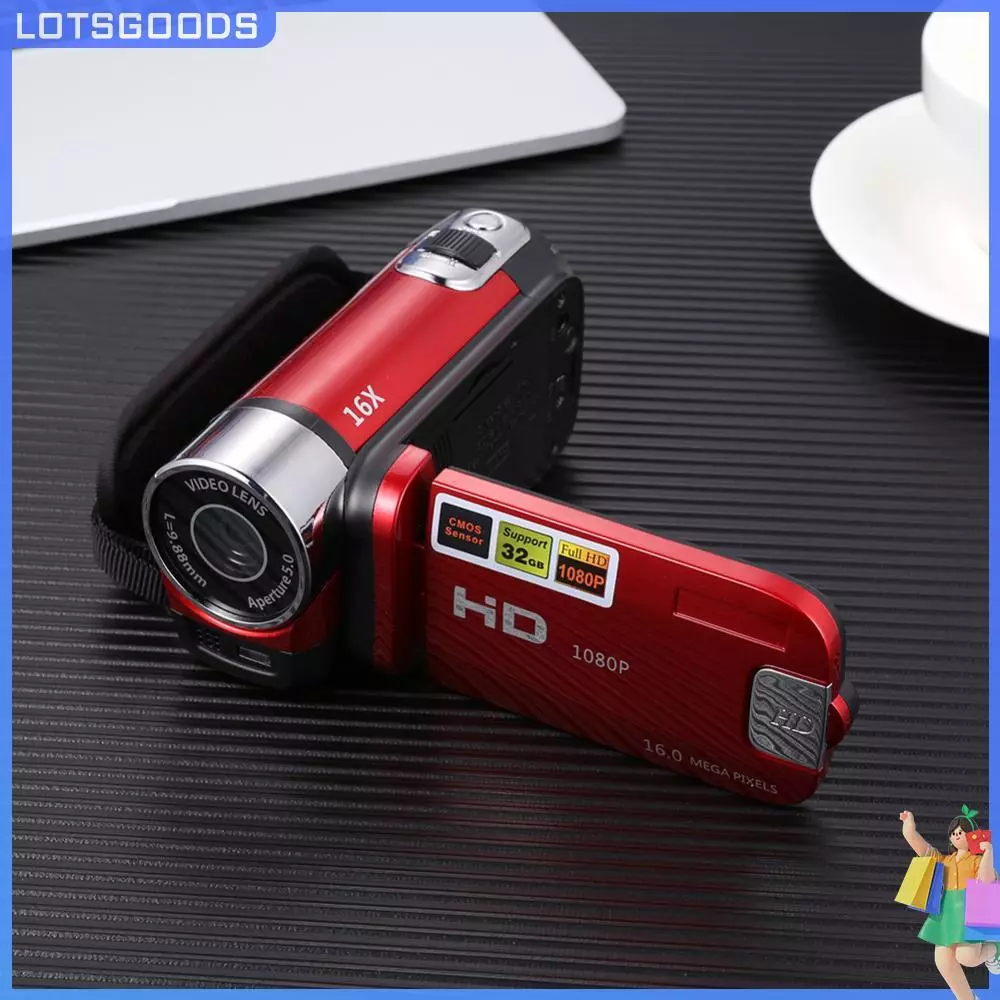 ⚡24ชม.⚡ กล้องวิดีโอดิจิตอล Full HD 1080P 32GB 16x ซูมกล้องวิดีโอขนาดเล็ก DV กล้อง