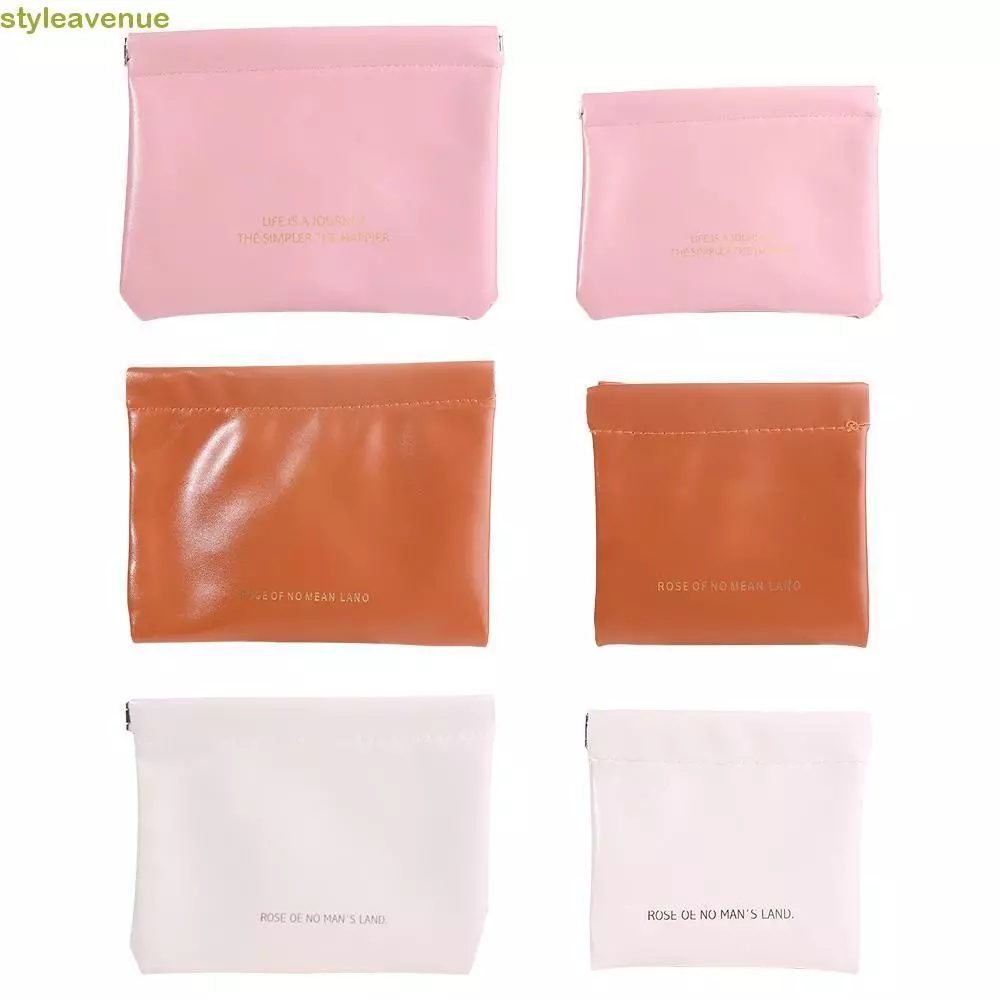 Styleavenue กระเป๋าฤดูใบไม้ผลิขนาดเล็กต่างหูสร้อยคอกระเป๋าแบบพกพา PU หนัง Self-closing กันน้ําพีชเงินกระเป๋า Key Case กระเป๋าเก็บสายข้อมูลผู้หญิงเปลี่ยนกระเป๋าเก็บ — ของมงคลหมวดการเงินและโชคลาภ