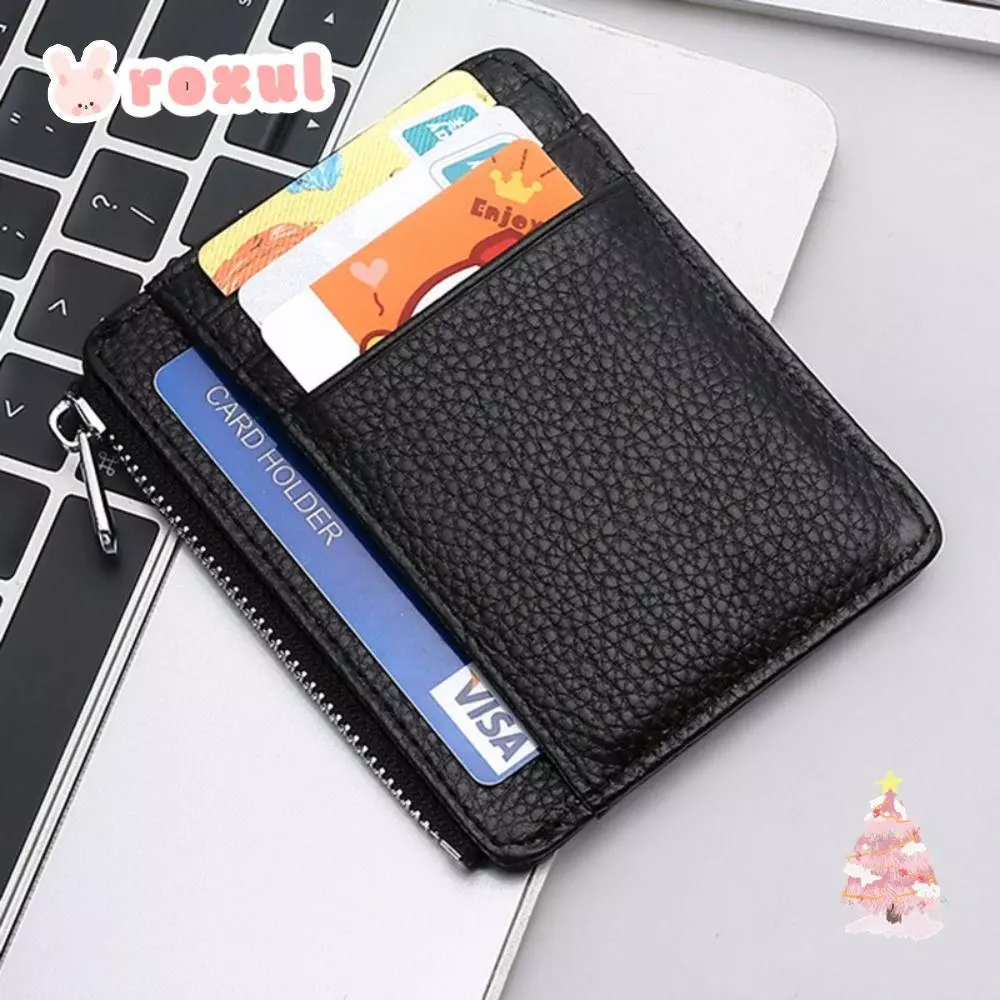 การ์ด โรซูล ,ผู้ถือบัตรหนังแท้ช่องใส่การ์ดหลายช่อง,แบบพกพาที่เรียบง่ายบางเฉียบนามบัตรผู้ชายผู้หญิง — ของมงคลหมวดการตั้งชื่อ