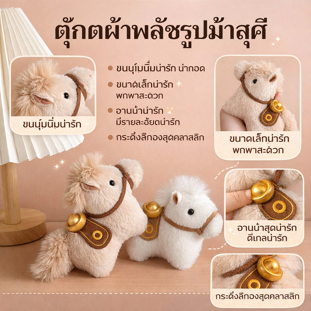 【LIMITED 2026】พวงกุญแจตุ๊กตาผ้าพลัชปีม้า น่ารัก/มาscotปีม้า/ของขวัญปีใหม่/ของแต่งรถน่ารัก/ตุ๊กตาเก็บรายละเอียด