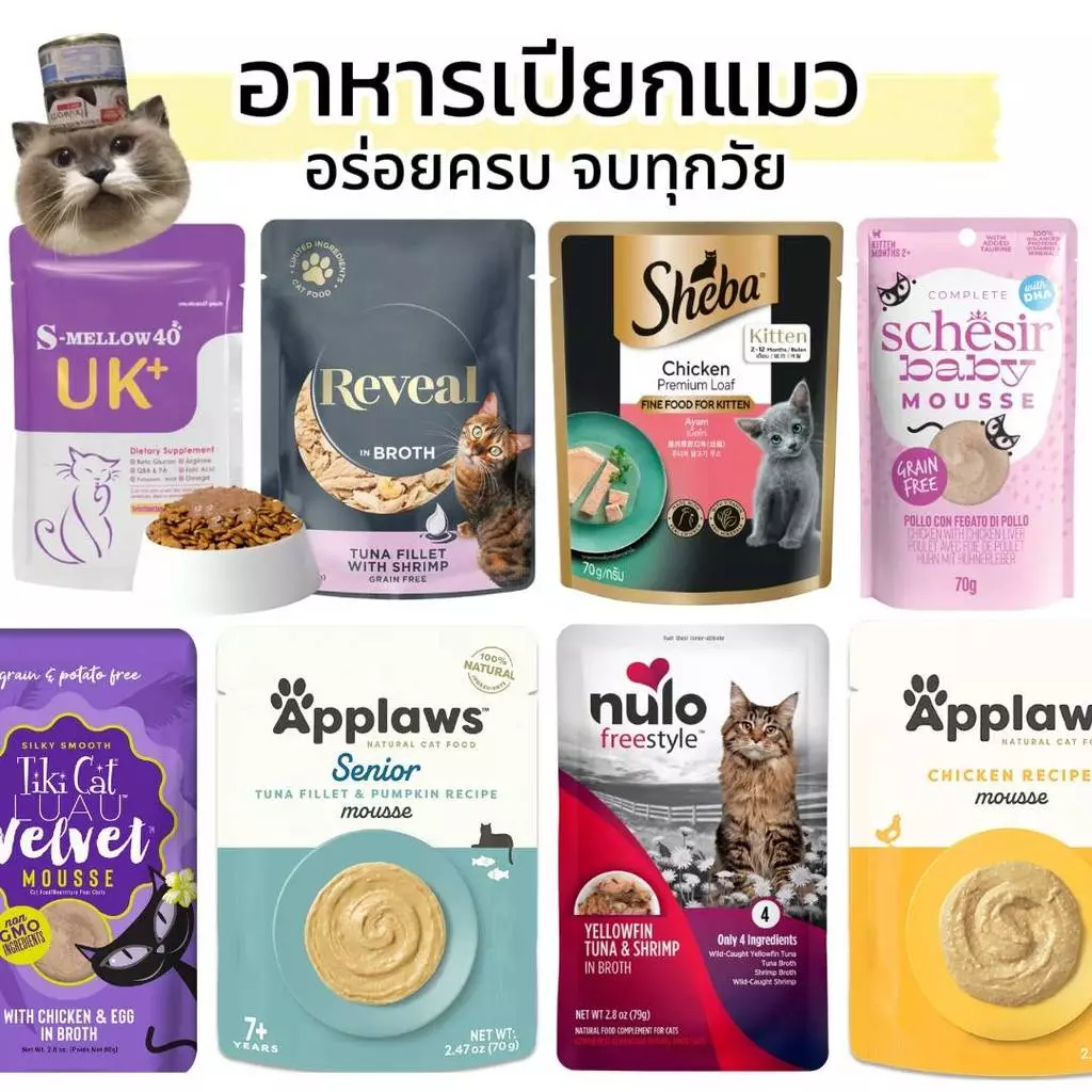 😻FAT CAT😻 ❗️แบบซอง ลองแล้วต้องติดใจ❗️อาหารแมวเปียก 80-85g •Cat House•