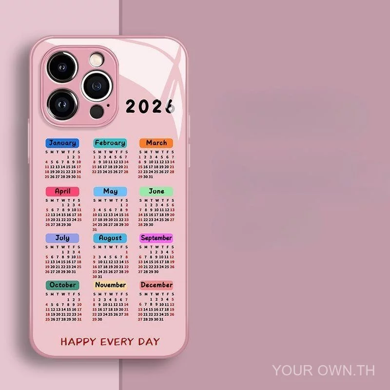 2026 ปฏิทินราศีปีใหม่เคสกระจกเหมาะสําหรับ ไอโฟน1215171314161114Pro12Pro13ProMax16ProMax17Air16Plus Soft Edgeเคสโทรศัพท์แฟชั่นระดับไฮเอนด์HZW5 — ของมงคลหมวดราศีและนักษัตร