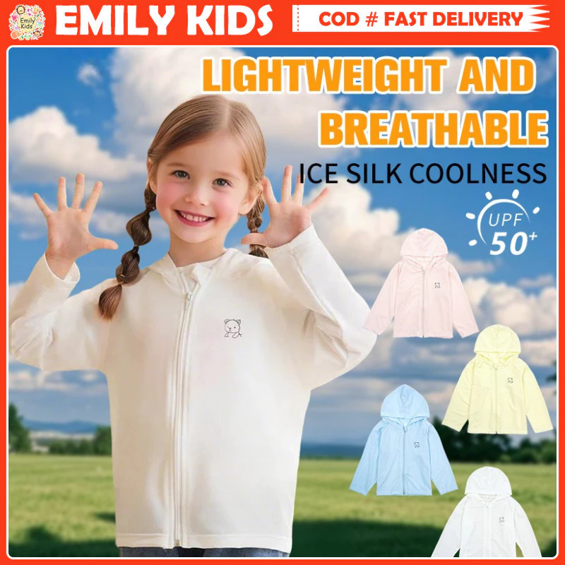 [จัดส่งตลอด 24 ชั่วโมง] เสื้อผ้ากันแดดสำหรับเด็กป้องกันรังสียูวี Ice Silk น้ำหนักเบาระบายอากาศได้ 2-11 ปีเด็กชายและเด็กหญิง พร้อมจัดส่งด่วน