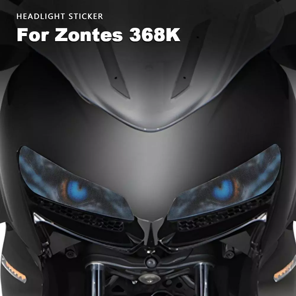 สติ๊กเกอร์ไฟหน้าสติ๊กเกอร์รถจักรยานยนต์กันน้ําสําหรับ Zontes 368K 368 K อุปกรณ์เสริมหัวสติกเกอร์รถมอเตอร์ไซด์
