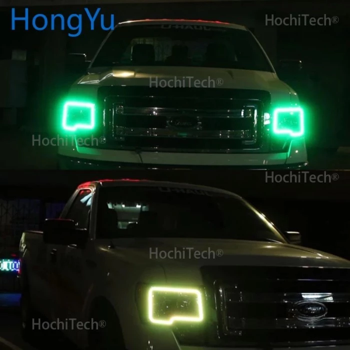 for Ford F150 RGB LED Angel Eye  Rings Latest Headlight Multi-color RGB LED Angel Eyes  Ring Eye DR