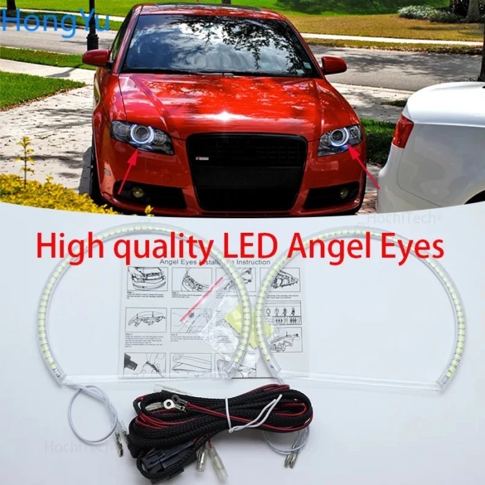 For Audi A4 S4 RS4 2005 2006 2007 2008 2009 Excellent Angel Eyes Ultra bright smd led Angel Eyes ki