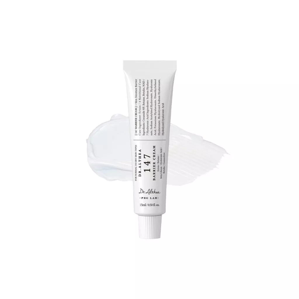 [MINI] Dr.Althea ดร.อัลเทีย 147 Barrier Cream 15ml ครีมฟื้นบำรุงเกราะป้องกันผิว เติมความชุ่มชื้นล้ำลึก สำหรับผิวแห้ง ผิวแพ้ง่าย (Aloe Vera, Ectoin)
