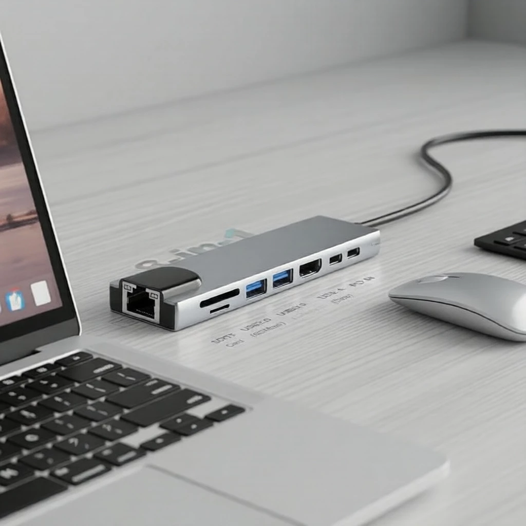  ฮับ Type C 8-in-1 อะแดปเตอร์ USB 3.1 เป็น HDMI 4K พร้อม RJ45 เครื่องอ่าน SD/TF ชาร์จ PD สําหรับแล็ปท็อป