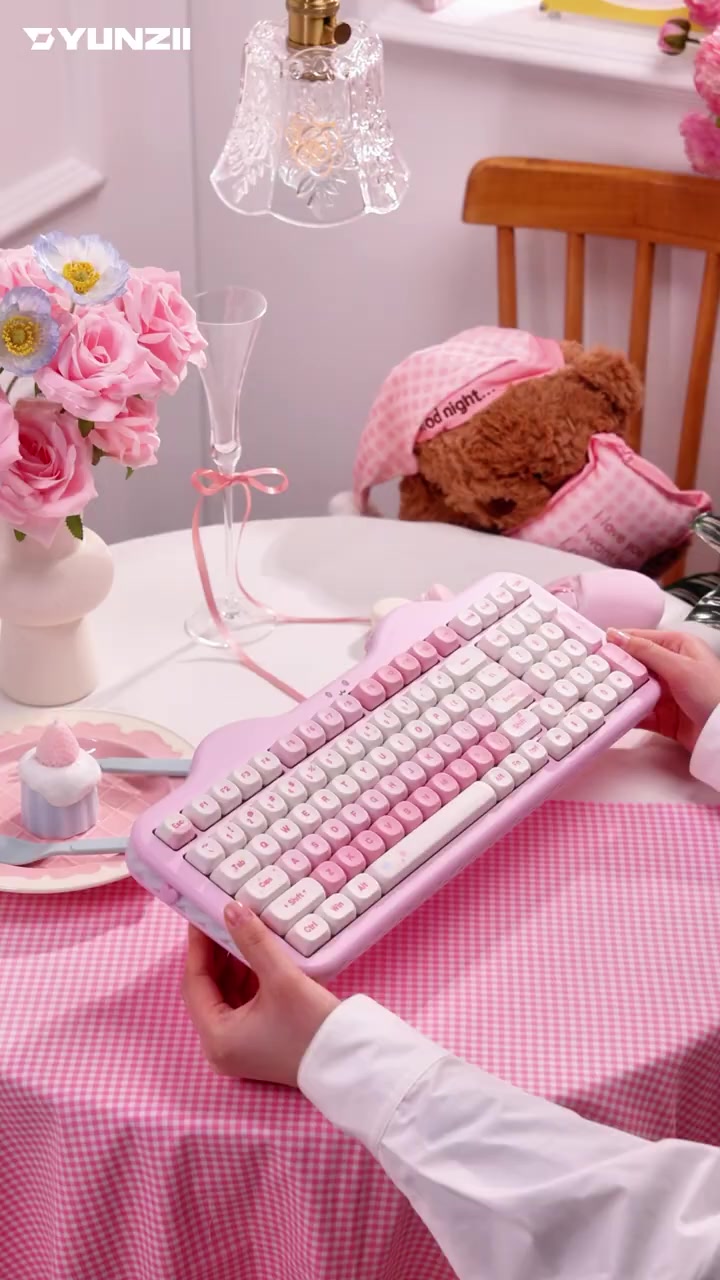 [โค้ดคุ้มลด 20%] YUNZII C98 Cake Meow Keyboard Creamy Mechanical Keyboard คีย์บอร์ดไร้สาย Wireless Bluetooth Custom MOA
