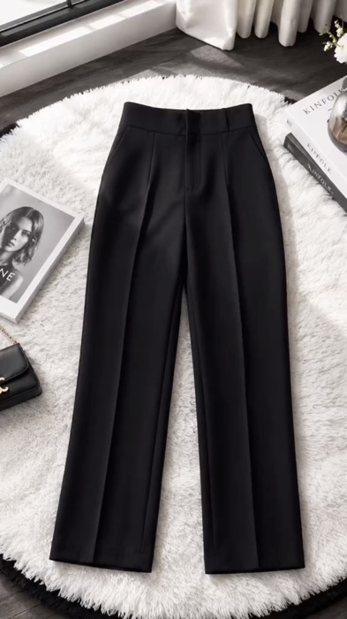 ￼P41 กางเกงกระบอกเล็กทรงบอย  กางเกงใส่ทำงานผู้หญิงเอวสูงทรงสวย ขากระบอกเล็ก ผ้าลิลลี่พรีเมี่ยม#ราคาถูก #ส่งฟรี #ทน #กางเกง