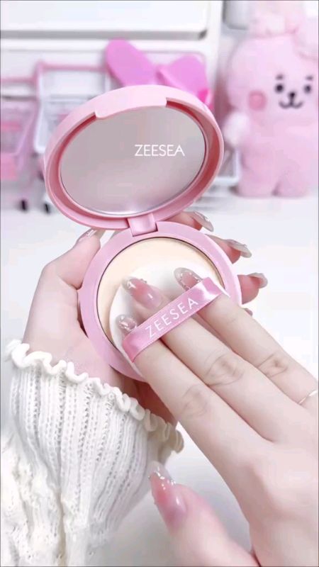 Bột nền compact hỗn hợp kem lót và kem chống nắng, siêu mịn 🎀🪞🩰🦢🕯️ 🖇️ Zeesea silky velvet mist sunscreen pressed powder #Zeesea #bộtphấn #đánhgiáđẹp