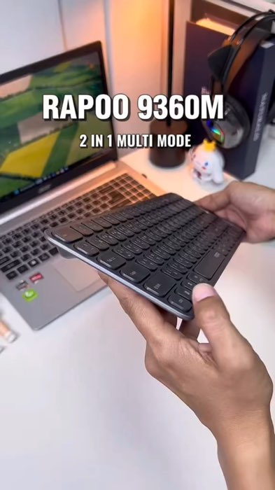 ￼Rapoo 9320M ชุดคีย์บอร์ดและเมาส์ไร้สายหลายโหมด รองรับ 2.4G และ Bluetooth ใช้ได้กับหลายอุปกรณ์ Alkaline AAA 2 ก้อน#Shopee #ShopeeVideo #ขึ้นฟีด #คุ้ม