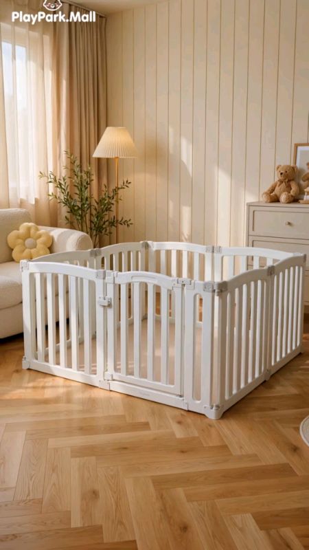 Cái lồng ngăn trẻ màu trắng tối giản, an toàn không chứa chất độc, TOP1 với hơn 800 đánh giá, có nhiều kích thước, bảo hành 10 năm #คอกกั้นเด็ก #ของใช้เด็ก #PlayPark #นายหน้าช้อปปี้