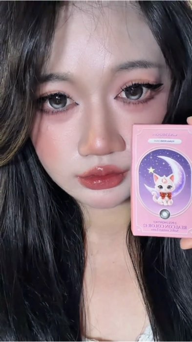 Kính bán nguyệt không xoay, kích thước 14.5 của Thái Lan đã ra mắt 🧎‍♀️🌙 #kittykawaiilens #catmoon #คอนแทคเลนส์