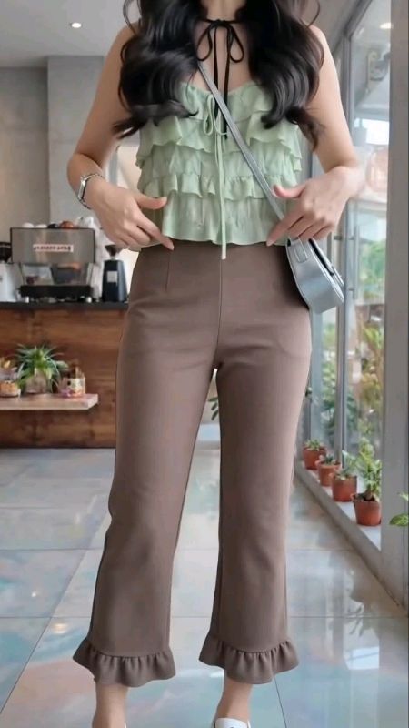 Quần dài 6 phần ở đầu chân, thiết kế thoáng khí, mặc rất thoải mái #thời trang #quần áo nữ #shopeev #shoppee rẻ #quần