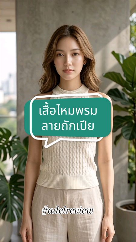 GAKKI รุ่น 70276# เสื้อไหมพรมคล้องคอ ลายถักเปีย เสื้อแขนกุดเข้ารูป เนื้อผ้านุ่มพร้อมส่งจากไทย/หลายสี #ของฮิตแอปส้ม #ShopeeVideo  #เสื้อผ้าแฟชั่น