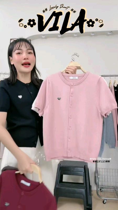 เสื้อ "Lovely" แขนสั้น #รุ่นใหม่ #เสื้อไหมพรมแขนสั้น #VILA #VL123 #ช้อปปี้ป้ายยา #ShopeeFashion #ShopeeaVideoTH #เสื้อน่ารัก #ของมันต้องมี #ผ้ายืด